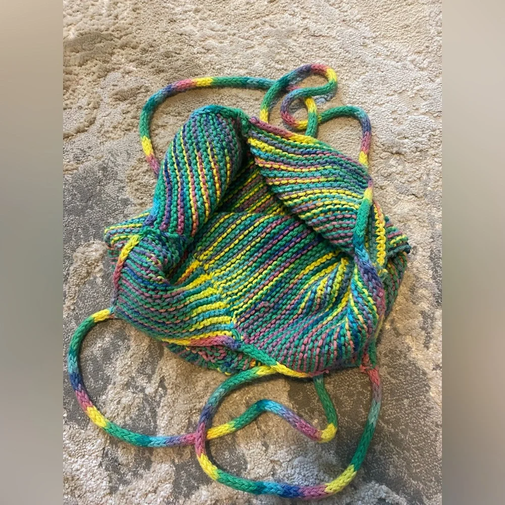 New Handmade Crochet Boho Hippie Multicolor Knit Purse